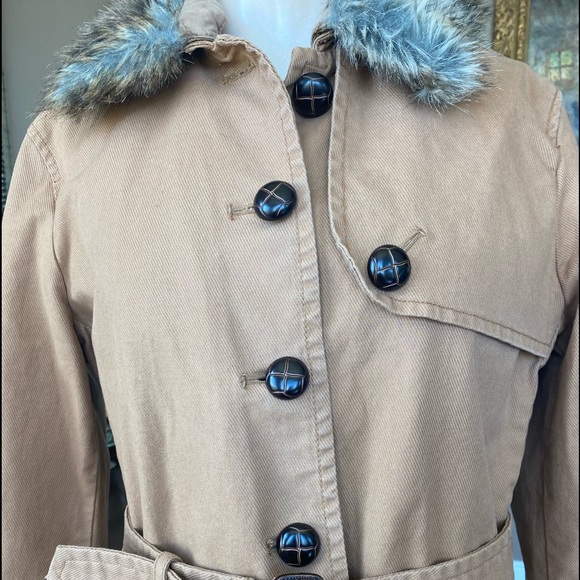 Gap Corduroy Jacket Coat Faux Fur Collar Removable - Picture 2 of 8
